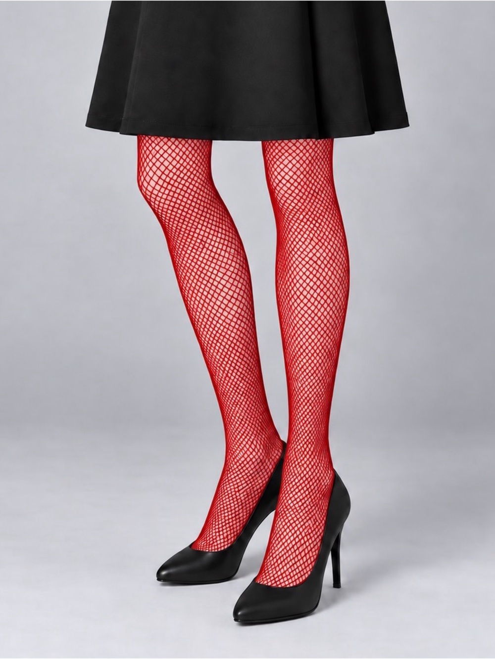 Sophia Red Fishnet Fashion Pantyhose One Size New Sealed P1660